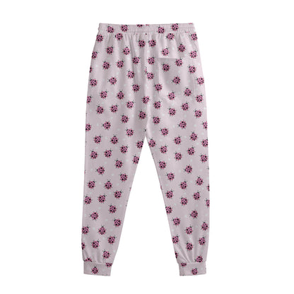 Pink Ladybug Pattern Print Sweatpants