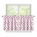 Pink Ladybug Pattern Print Tier Curtains