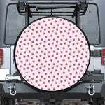 Pink Ladybug Pattern Print Tire Cover