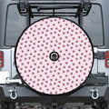 Pink Ladybug Pattern Print Tire Cover With Camera Hole