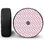 Pink Ladybug Pattern Print Tire Cover With Camera Hole