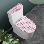 Pink Ladybug Pattern Print Toilet Lid And Tank Cover Set