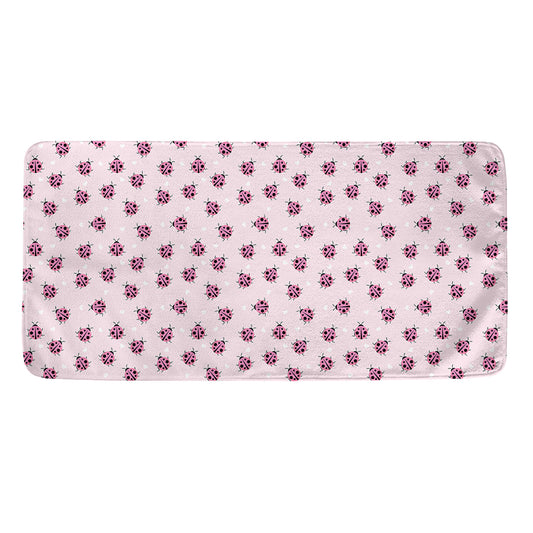 Pink Ladybug Pattern Print Towel