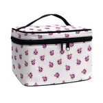 Pink Ladybug Pattern Print Travel Makeup Bag