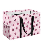 Pink Ladybug Pattern Print Utility Tote Bag