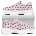 Pink Ladybug Pattern Print White Chunky Shoes