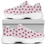 Pink Ladybug Pattern Print White Chunky Shoes