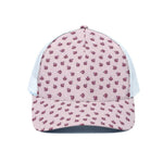 Pink Ladybug Pattern Print White Mesh Trucker Cap
