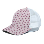 Pink Ladybug Pattern Print White Mesh Trucker Cap