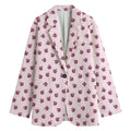 Pink Ladybug Pattern Print Women's Blazer