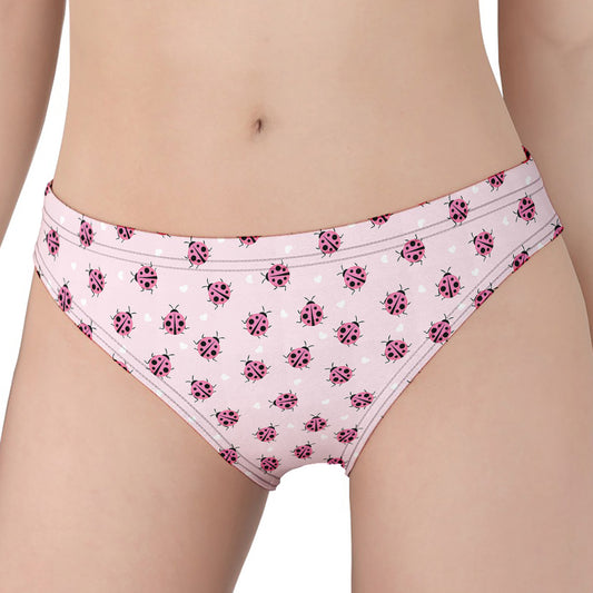 Pink Ladybug Pattern Print Women's Panties
