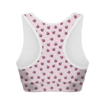 Pink Ladybug Pattern Print Women's Sports Bra