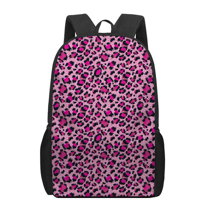 Pink Leopard Print 17 Inch Backpack