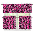 Pink Leopard Print 3 Piece Kitchen Curtains