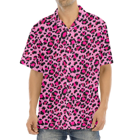 Pink Leopard Print Aloha Shirt