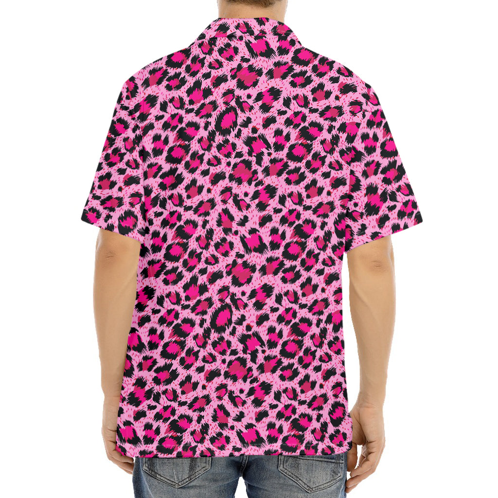 Pink Leopard Print Aloha Shirt