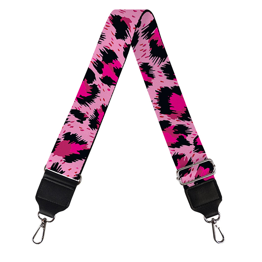 Pink Leopard Print Bag Strap