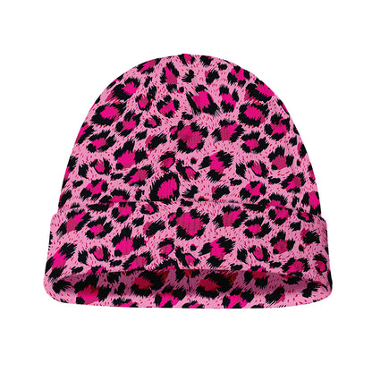 Pink Leopard Print Beanie