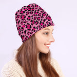 Pink Leopard Print Beanie