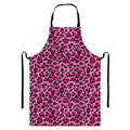 Pink Leopard Print Bib Apron With Pocket