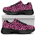 Pink Leopard Print Black Chunky Shoes