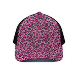 Pink Leopard Print Black Mesh Trucker Cap