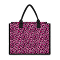Pink Leopard Print Canvas Tote Bag