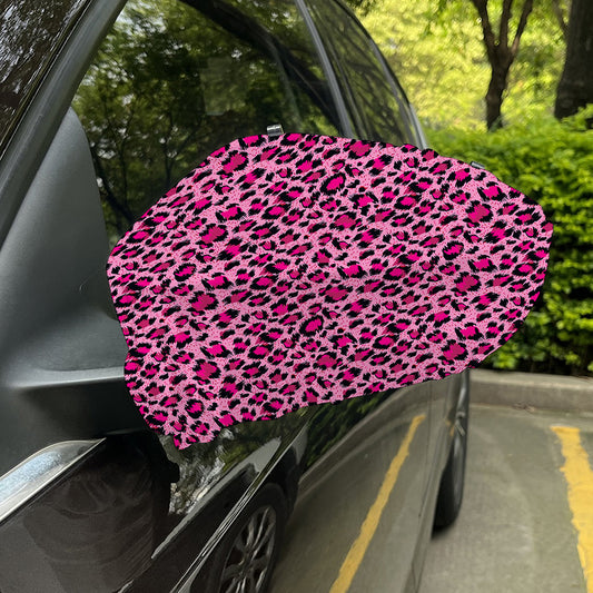 Pink Leopard Print Car Side Mirror Covers