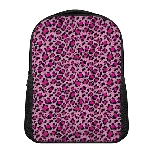 Pink Leopard Print Casual Backpack