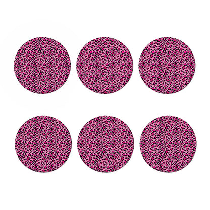 Pink Leopard Print Coaster Set