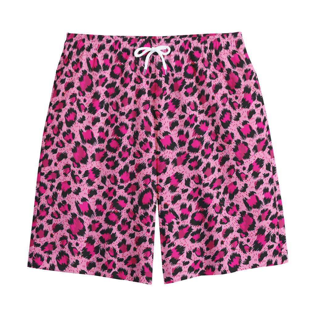 Pink Leopard Print Cotton Shorts