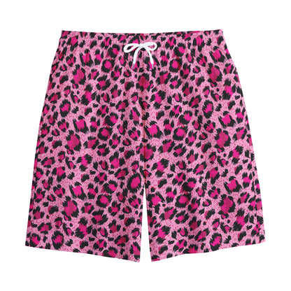 Pink Leopard Print Cotton Shorts