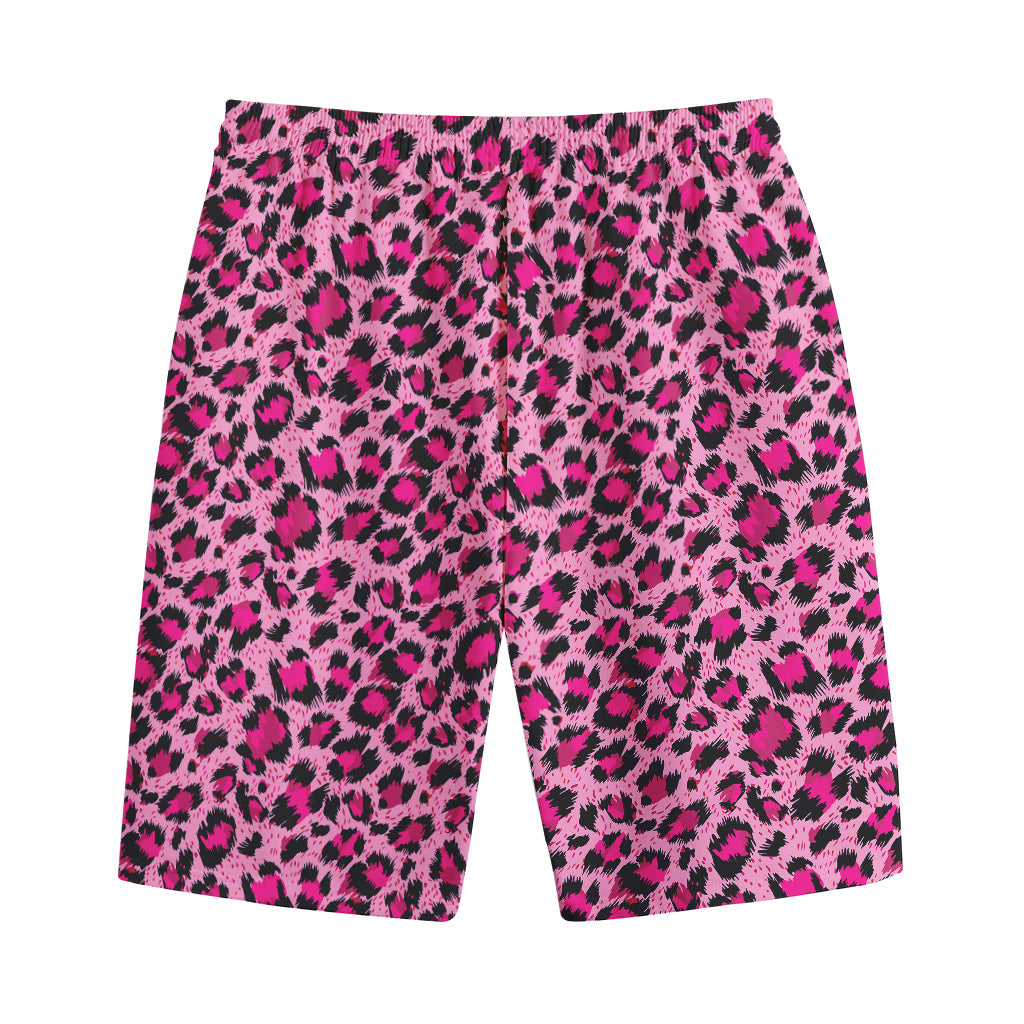 Pink Leopard Print Cotton Shorts