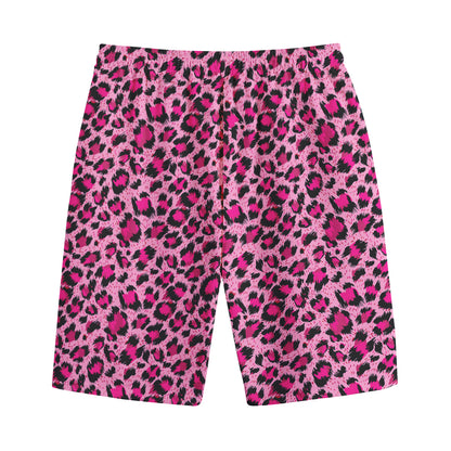 Pink Leopard Print Cotton Shorts