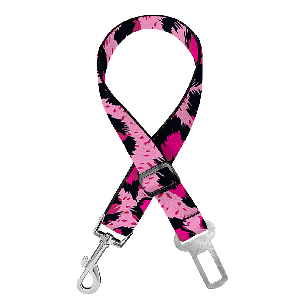 Pink Leopard Print Dog Seat Belt