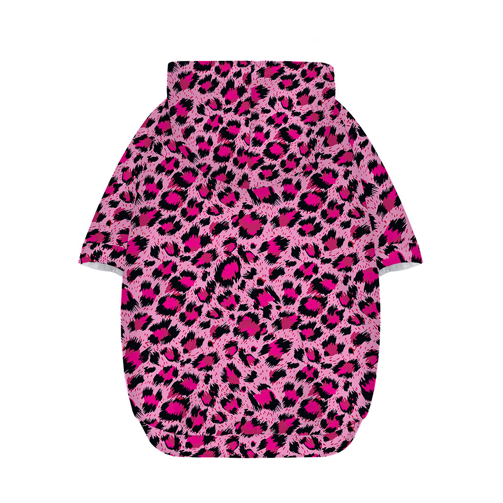 Pink Leopard Print Dog Zip Up Hoodie