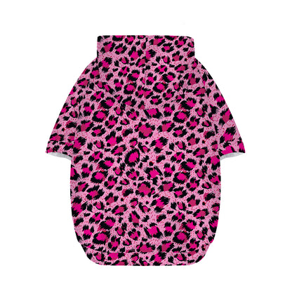 Pink Leopard Print Dog Zip Up Hoodie