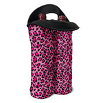 Pink Leopard Print Double Neoprene Wine Tote