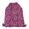 Pink Leopard Print Drawstring Bag