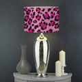 Pink Leopard Print Drum Lamp Shade