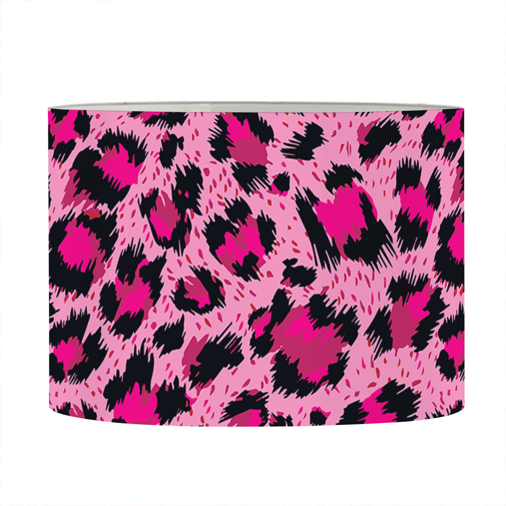 Pink Leopard Print Drum Lamp Shade