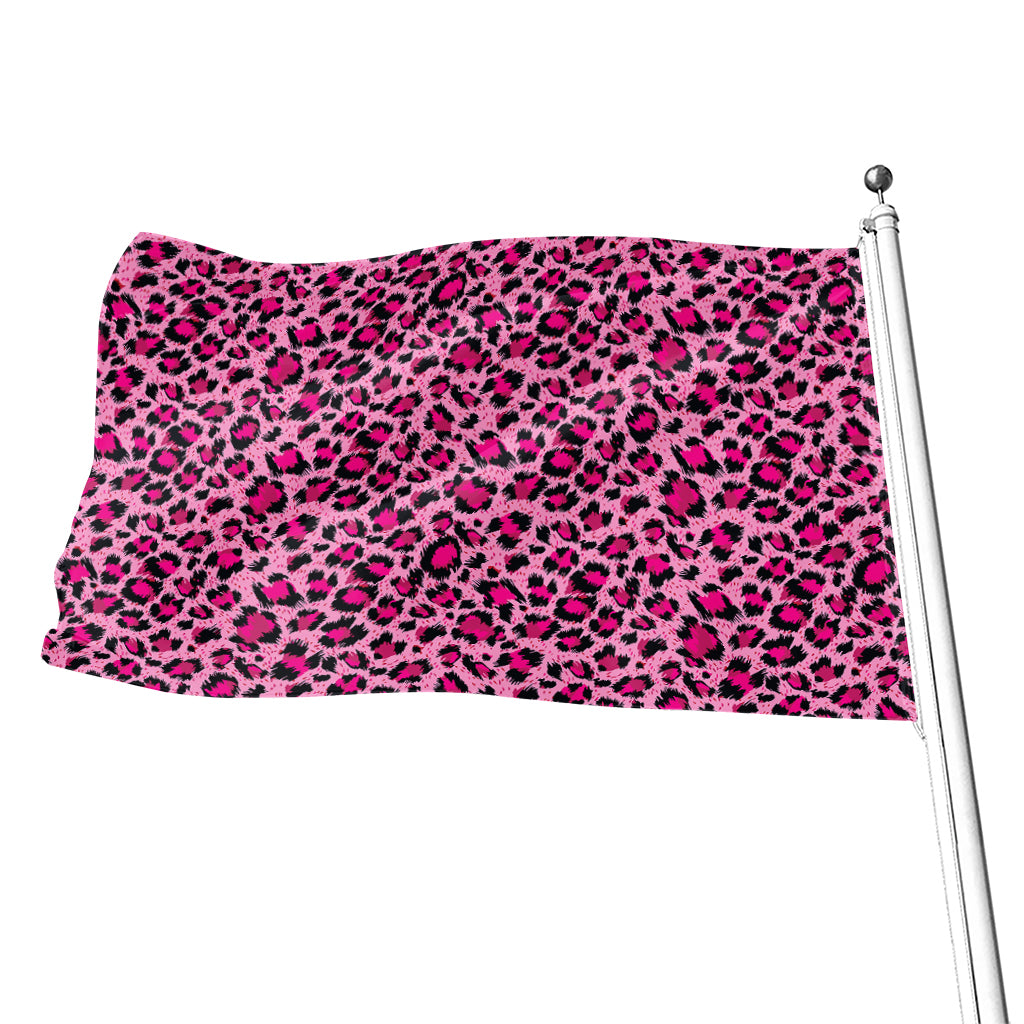 Pink Leopard Print Flag