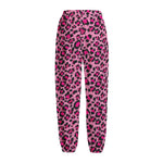 Pink Leopard Print Fleece Lined Knit Pants