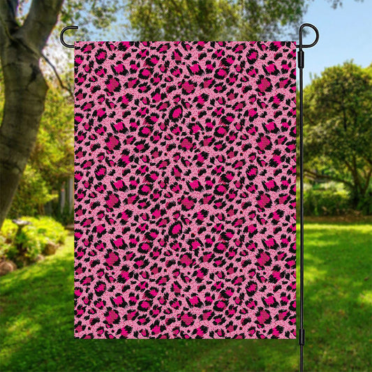 Pink Leopard Print Garden Flag