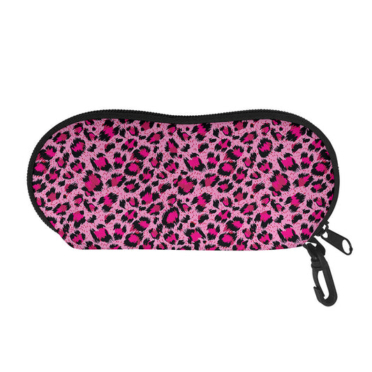 Pink Leopard Print Glasses Case