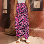 Pink Leopard Print Harem Pants