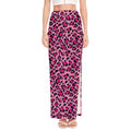 Pink Leopard Print High Slit Maxi Skirt