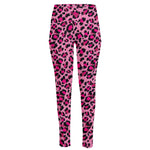 Pink Leopard Print High-Waisted Pocket Leggings