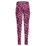 Pink Leopard Print High-Waisted Pocket Leggings