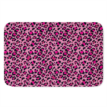 Pink Leopard Print Indoor Door Mat